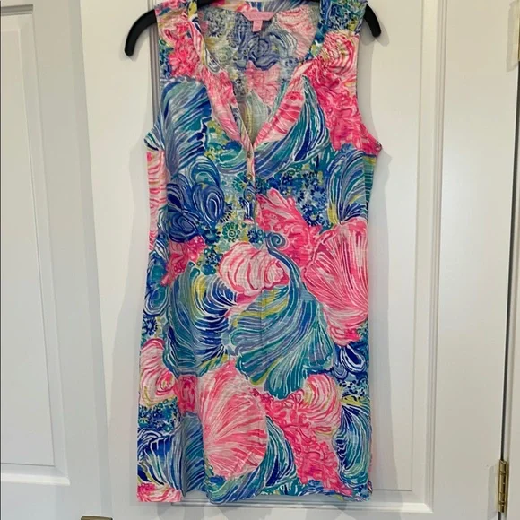 Lilly Pulitzer Women's Pink and Blue Swim Cover-Up - Picture 1 of 5